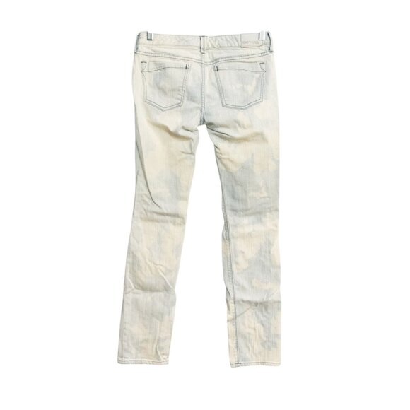 Express Womens Blue Jeans Acid Washed Polycotton Denim Skinny Distressed Zip 6 - Picture 2 of 6